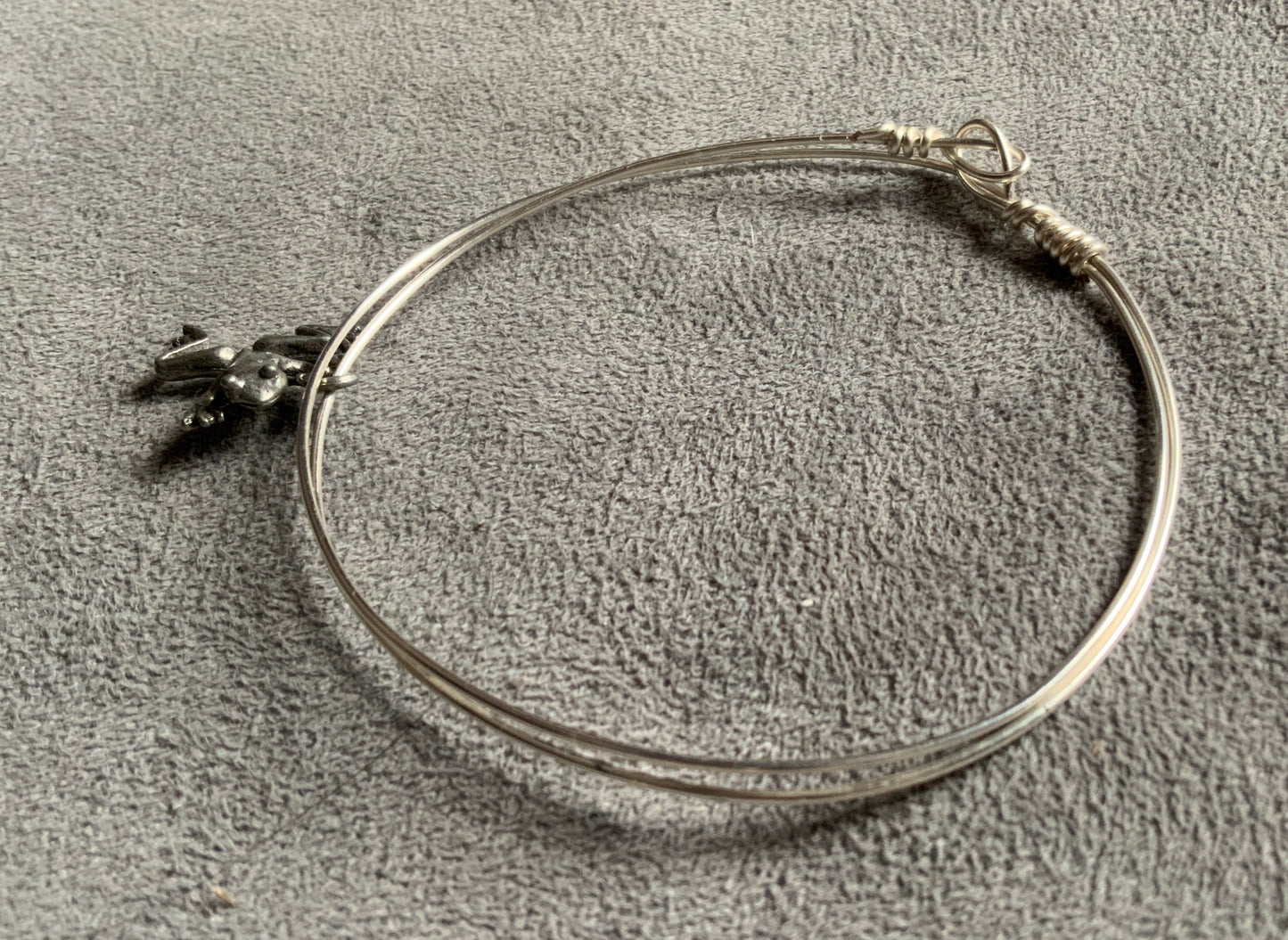Silver and Copper w Sterling Silver Frog Multi Bangle Bracelet