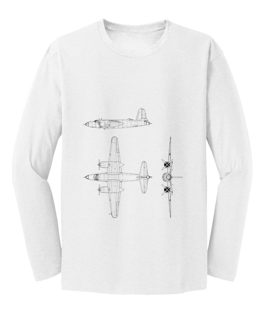 C-36 Tri-Wireframe Alaska Miltary Museum Long Sleeve 100% Cotton Shirt