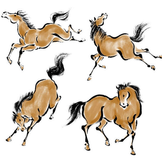 Playing Horses Sticker Sheet