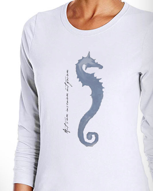 Seahorse & Latin Long Sleeve 100% Cotton Shirt
